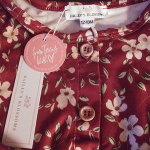 NWT Bailey's Blossoms long sleeve romper